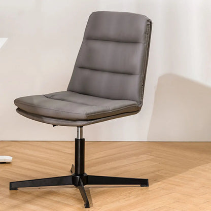 Elegant White Leather Ergonomic Swivel Office Chair
