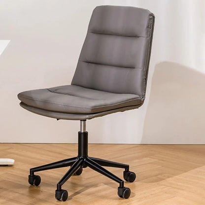 Elegant White Leather Ergonomic Swivel Office Chair