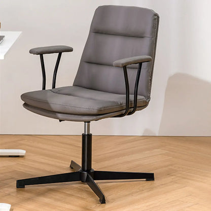 Elegant White Leather Ergonomic Swivel Office Chair