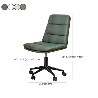 Elegant White Leather Ergonomic Swivel Office Chair