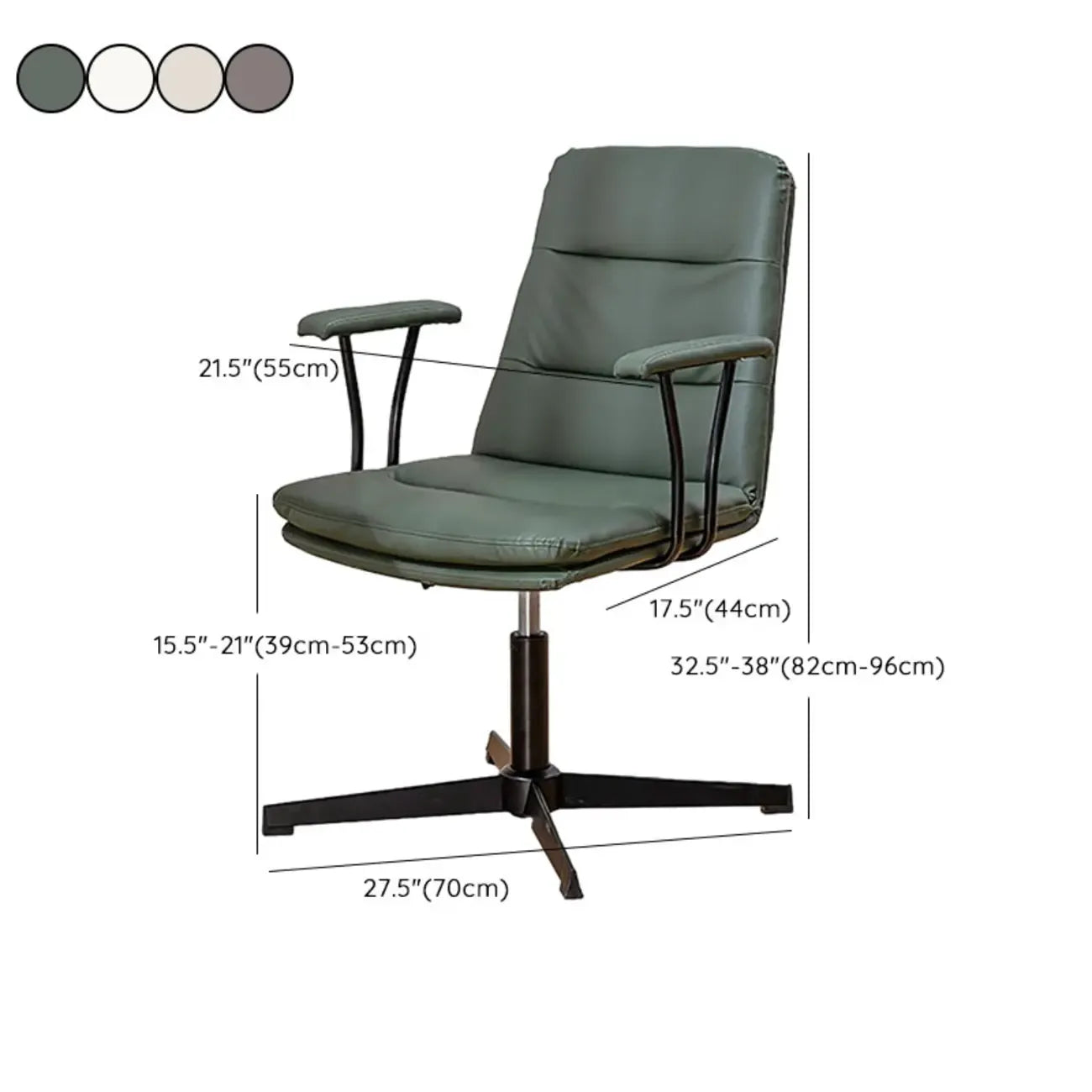 Elegant White Leather Ergonomic Swivel Office Chair