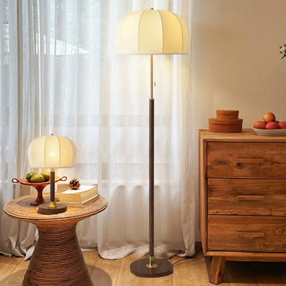 Traditional LED Dome Floor Lamp with Pull Chain for Living Room