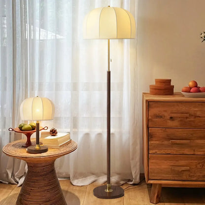 Traditional LED Dome Floor Lamp with Pull Chain for Living Room