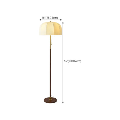 Traditional LED Dome Floor Lamp with Pull Chain for Living Room