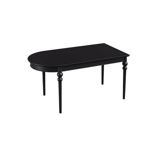 Traditional Black Free Form Wood Dining Table