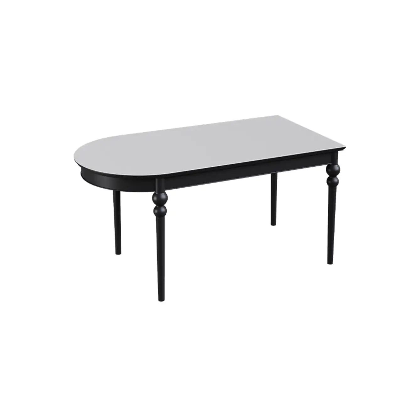 Traditional Black Free Form Wood Dining Table