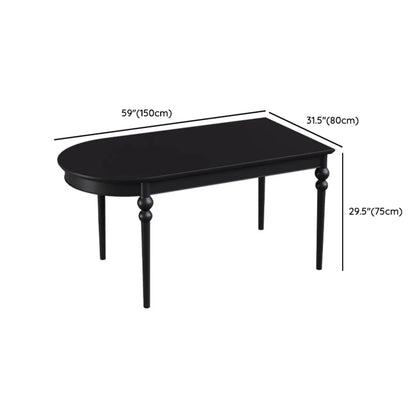 Traditional Black Free Form Wood Dining Table
