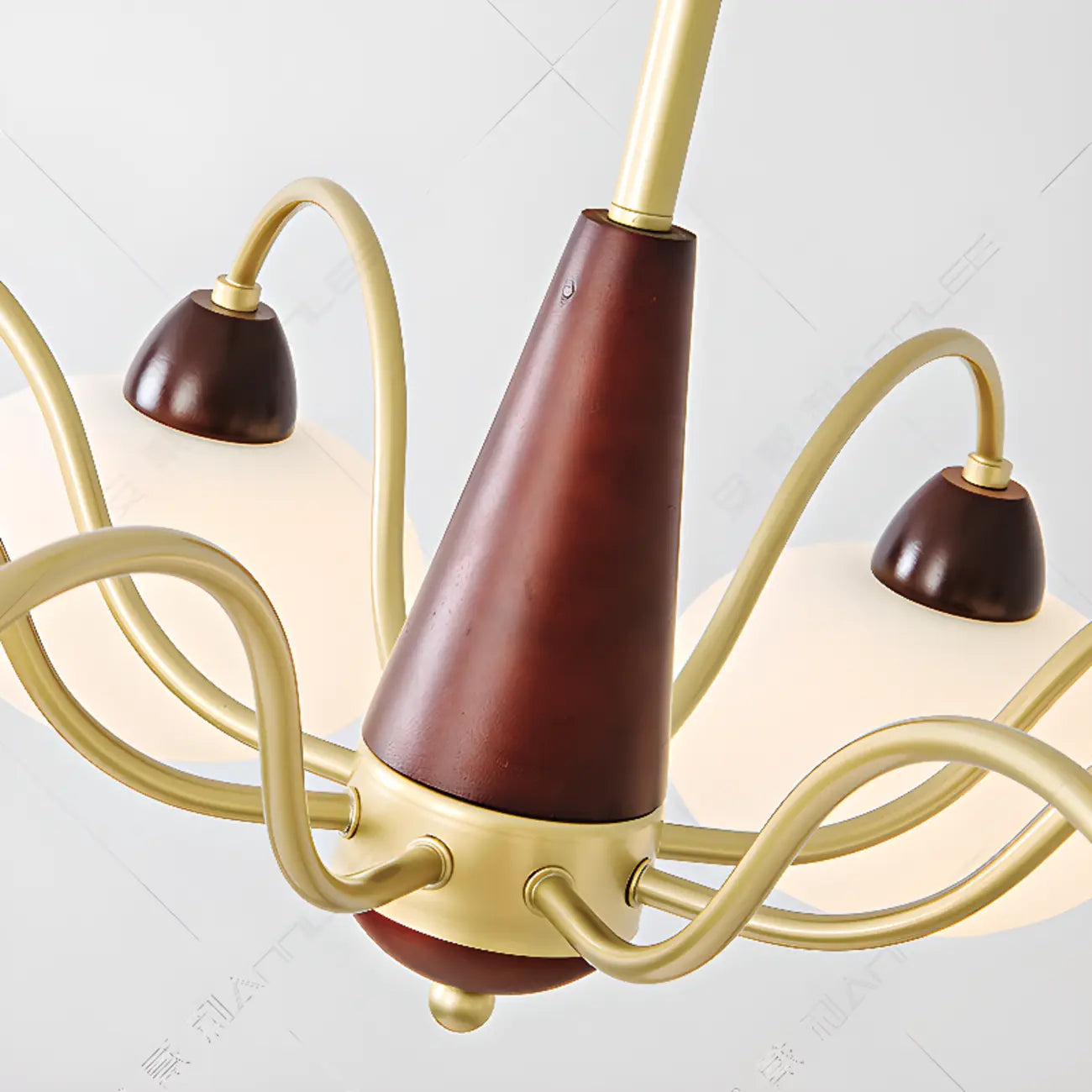 Classic Gold Glass Drum Shade Elegant Chandelier