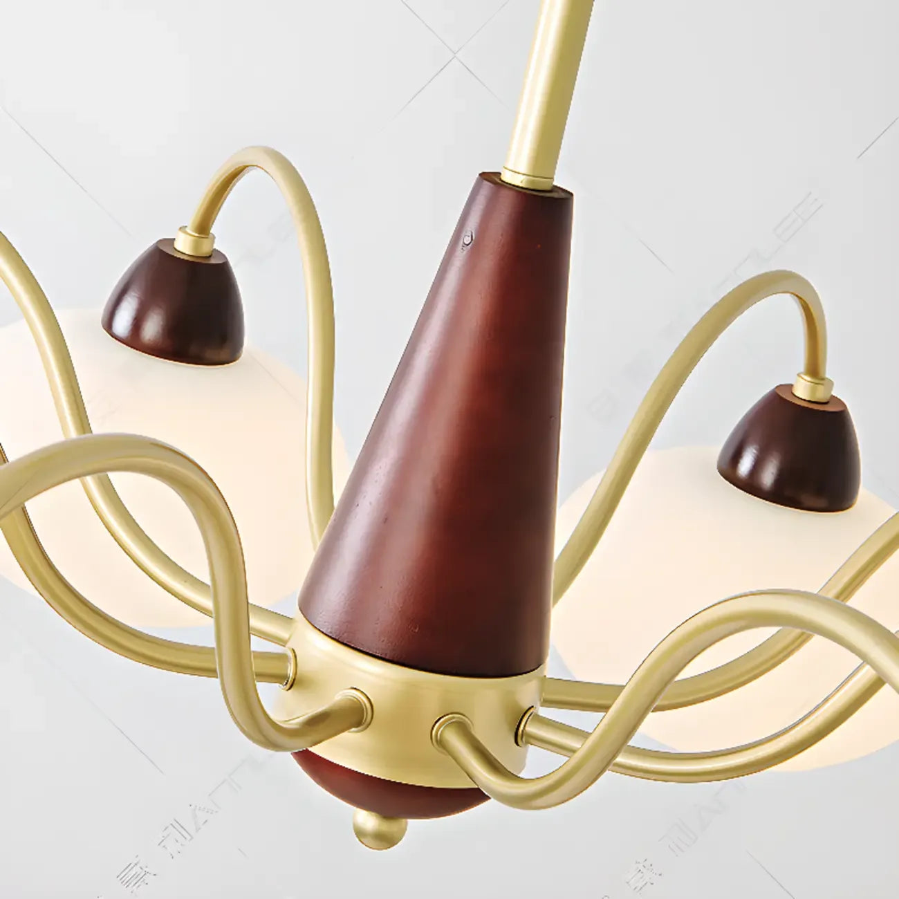 Classic Gold Glass Drum Shade Elegant Chandelier