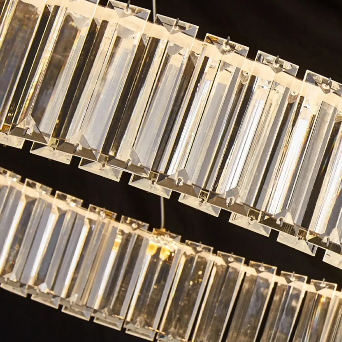 Stylish Gold LED Intercross Ring Crystal Chandelier