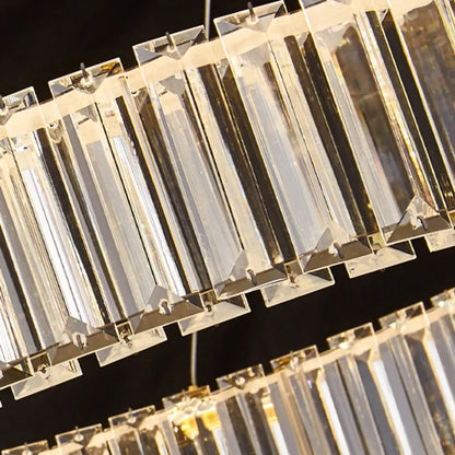 Stylish Gold LED Intercross Ring Crystal Chandelier