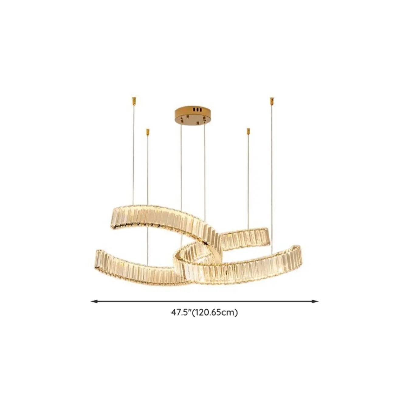 Stylish Gold LED Intercross Ring Crystal Chandelier