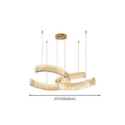 Stylish Gold LED Intercross Ring Crystal Chandelier