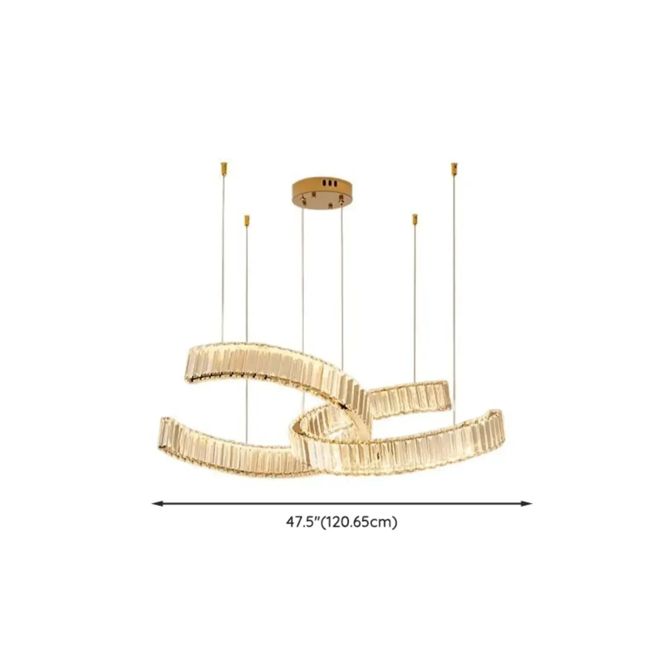 Stylish Gold LED Intercross Ring Crystal Chandelier