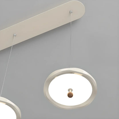 Dimmable White Round Hanging Pendant Light for Kitchen Island