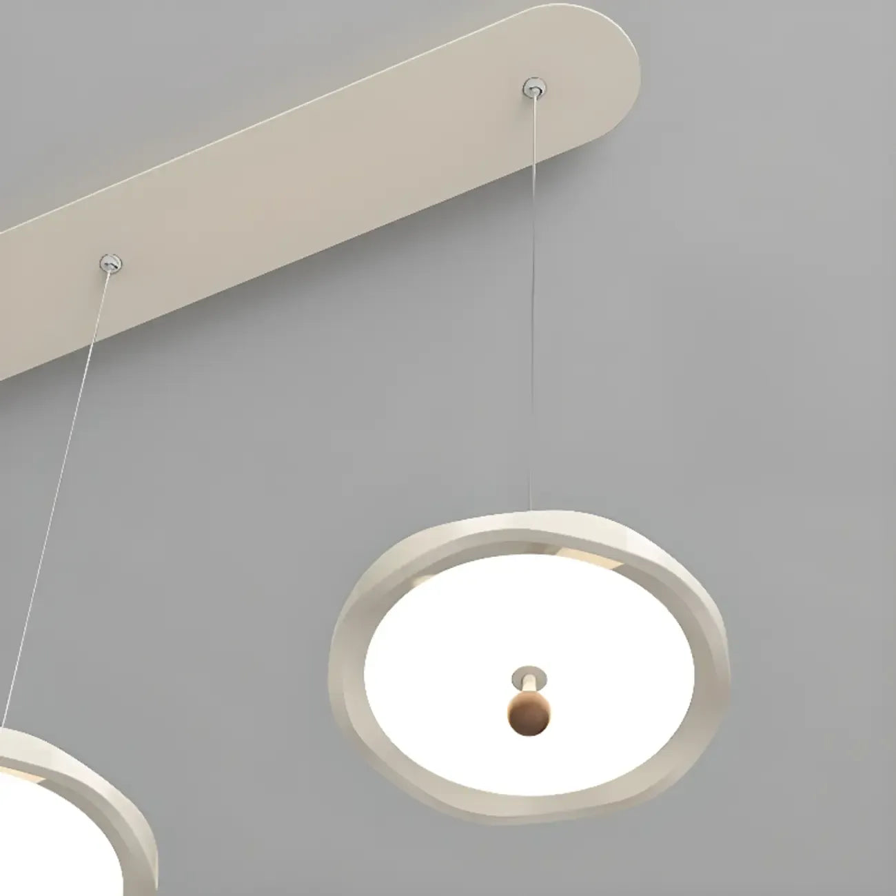 Dimmable White Round Hanging Pendant Light for Kitchen Island