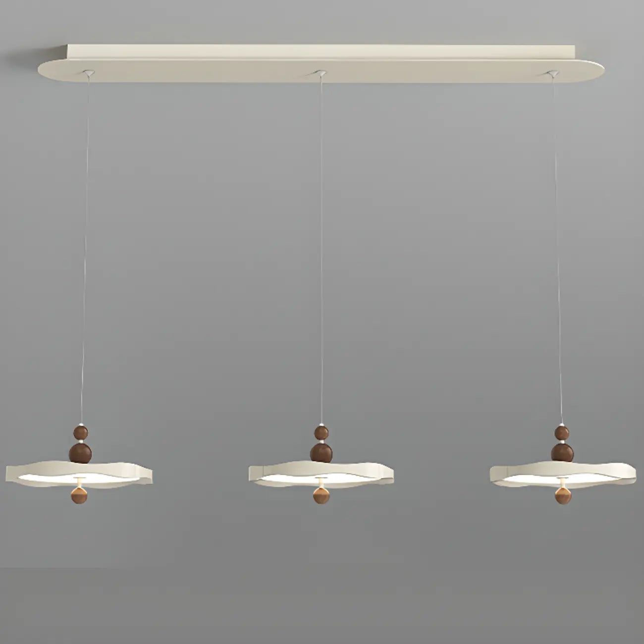 Dimmable White Round Hanging Pendant Light for Kitchen Island