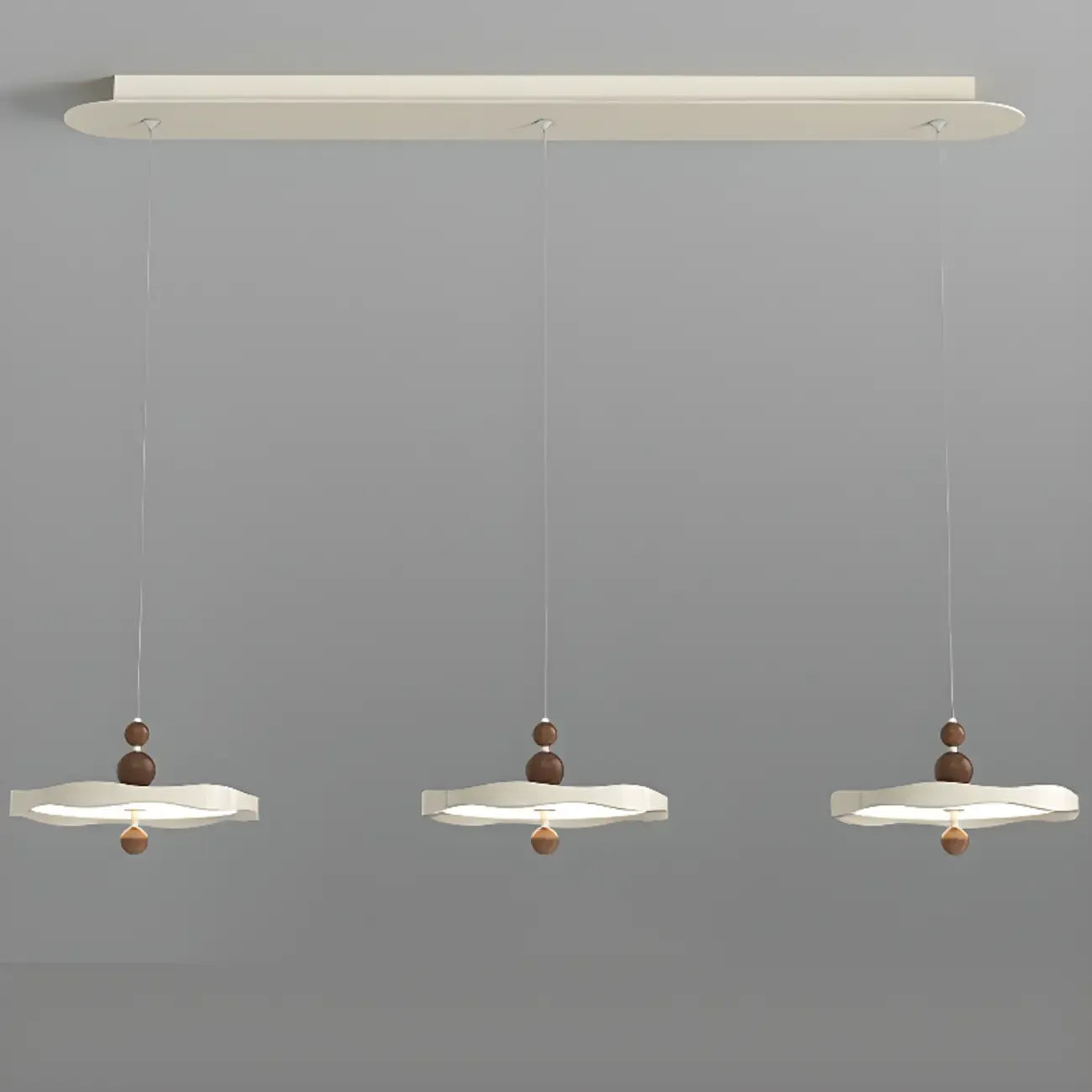 Dimmable White Round Hanging Pendant Light for Kitchen Island