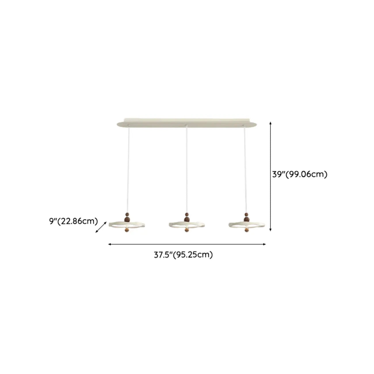 Dimmable White Round Hanging Pendant Light for Kitchen Island