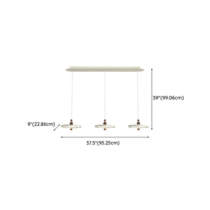 Dimmable White Round Hanging Pendant Light for Kitchen Island
