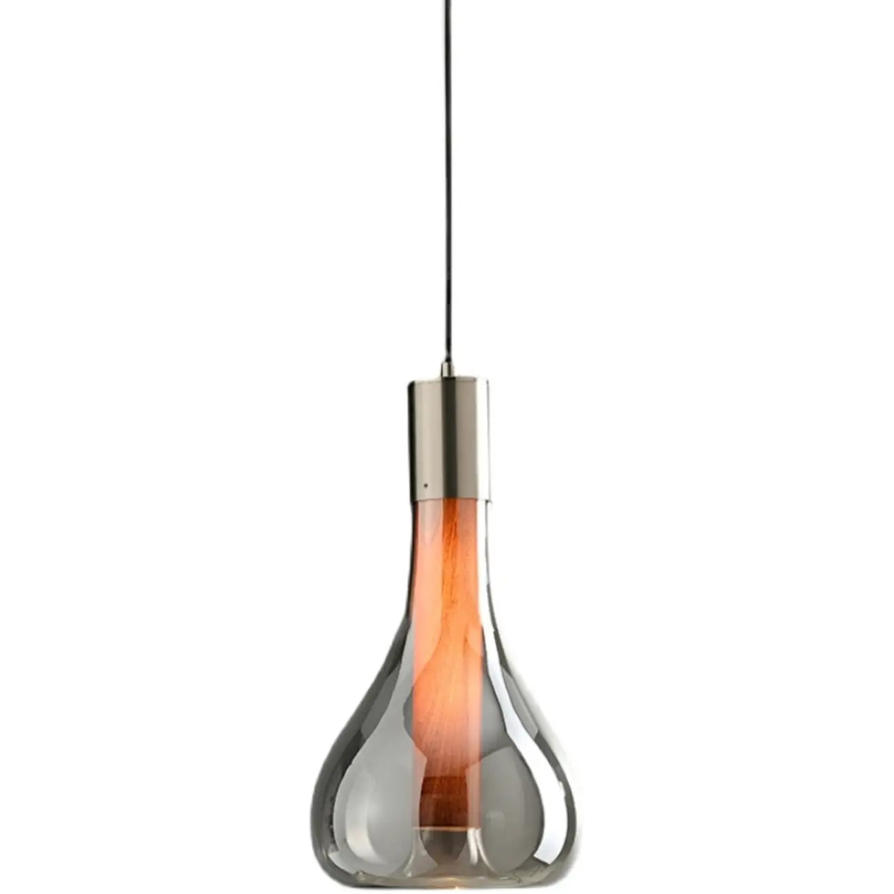 Small Water Drop Smoke Grey Glass LED Hanging Pendant Light