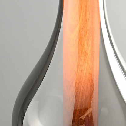 Small Water Drop Smoke Grey Glass LED Hanging Pendant Light