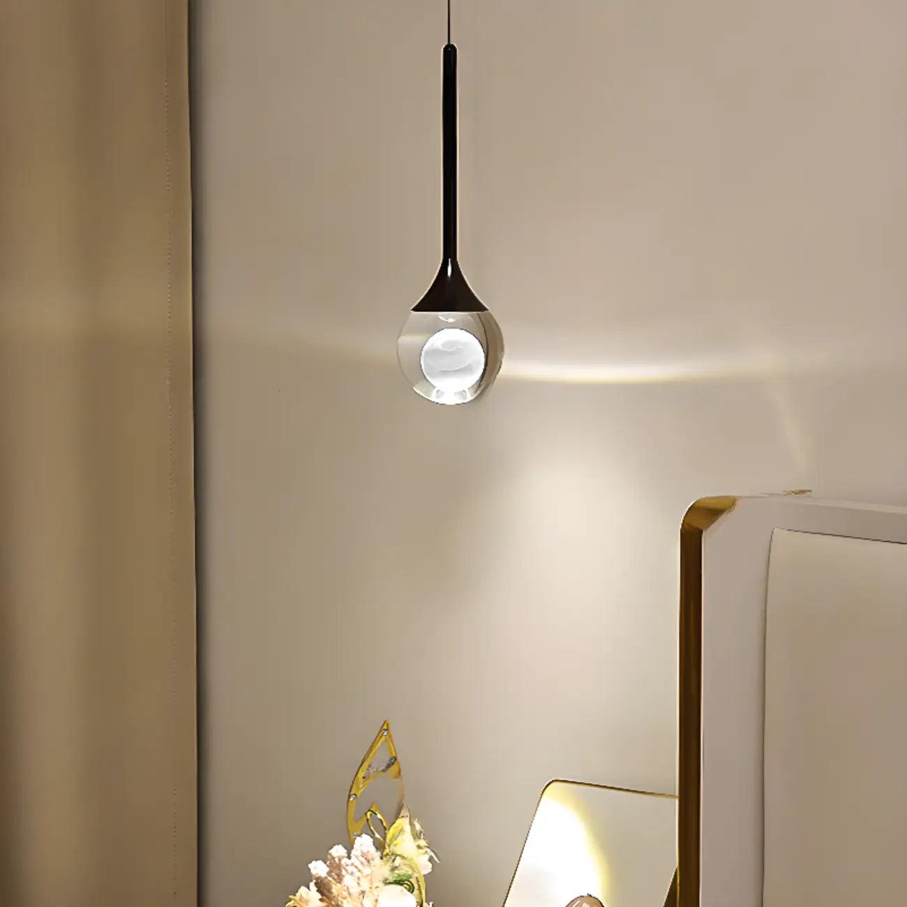 Minimalist Clear Crystal Globe Metal Pendant Light
