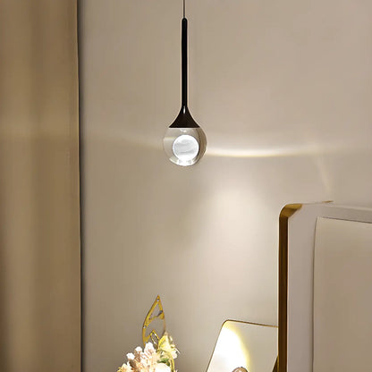 Minimalist Clear Crystal Globe Metal Pendant Light