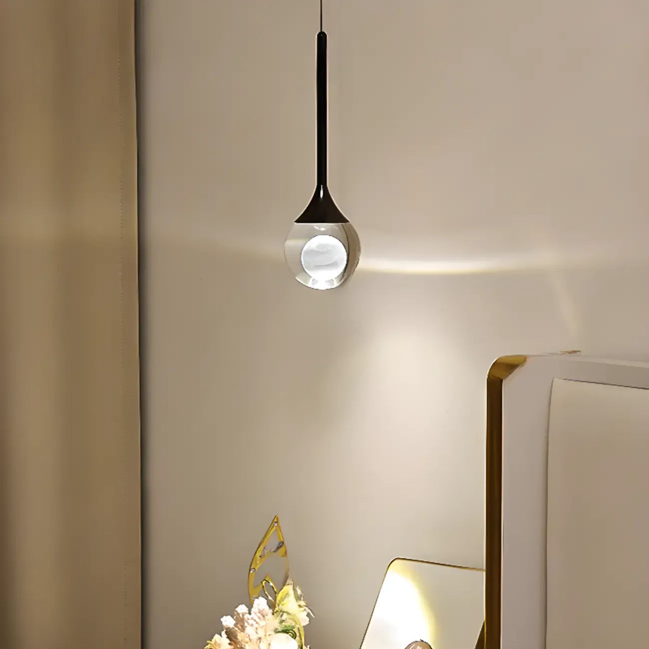 Minimalist Clear Crystal Globe Metal Pendant Light