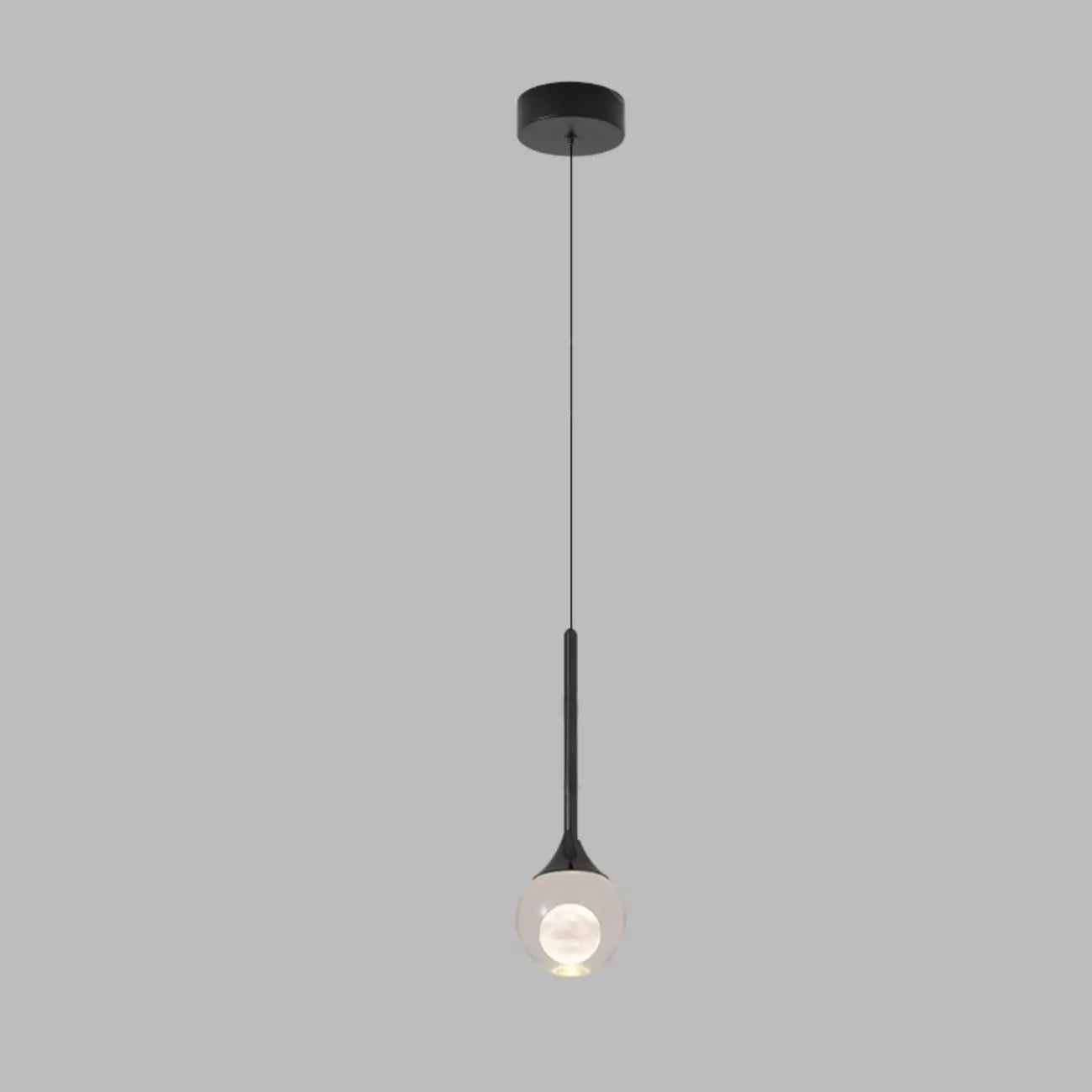Minimalist Clear Crystal Globe Metal Pendant Light
