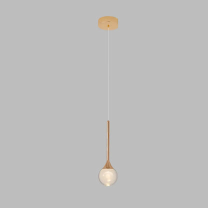 Minimalist Clear Crystal Globe Metal Pendant Light