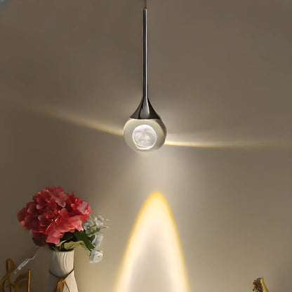 Minimalist Clear Crystal Globe Metal Pendant Light
