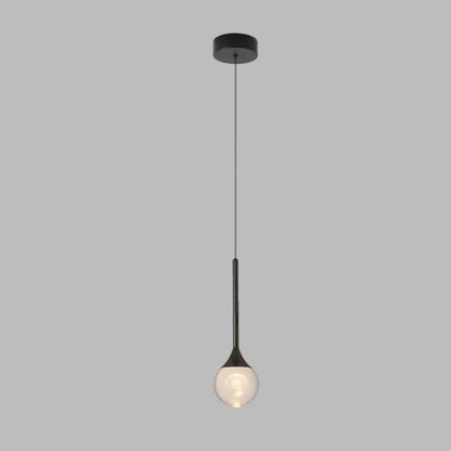 Minimalist Clear Crystal Globe Metal Pendant Light