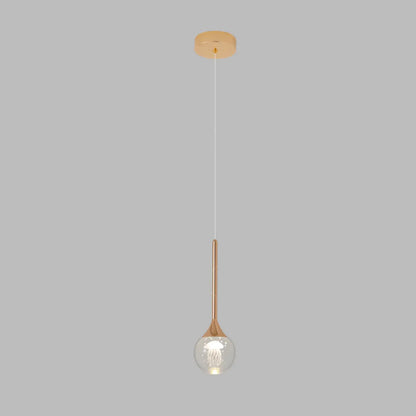 Minimalist Clear Crystal Globe Metal Pendant Light