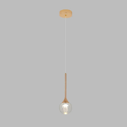 Minimalist Clear Crystal Globe Metal Pendant Light