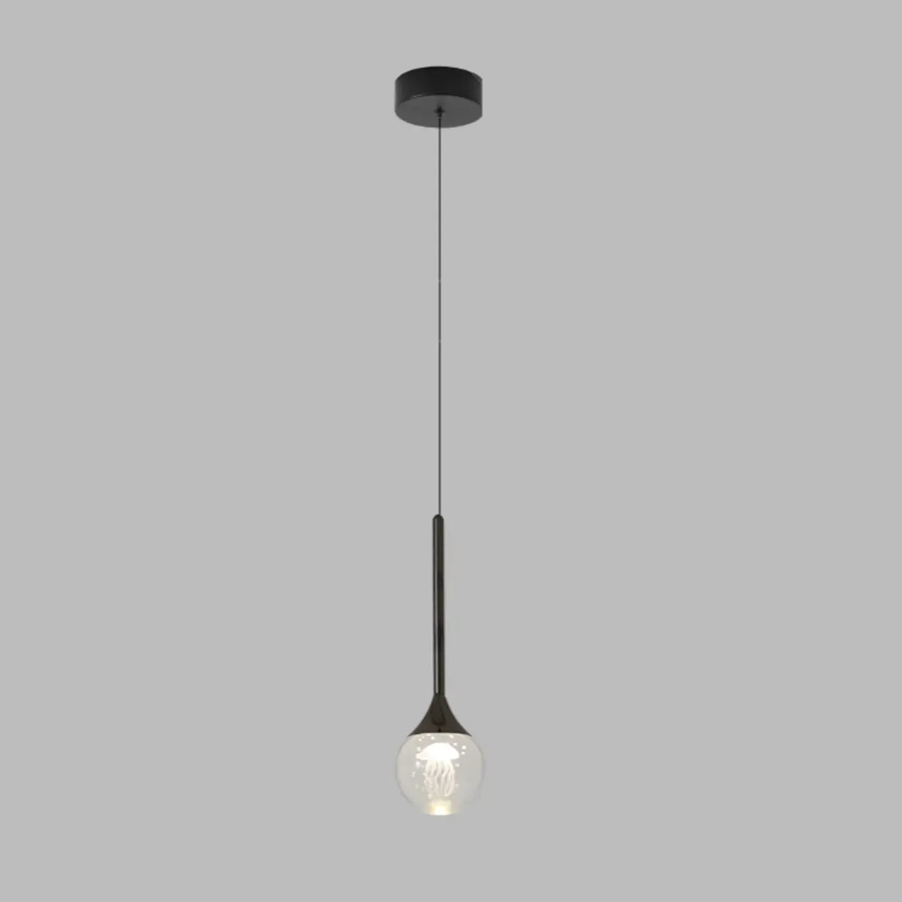 Minimalist Clear Crystal Globe Metal Pendant Light