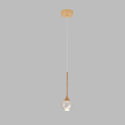 Minimalist Clear Crystal Globe Metal Pendant Light