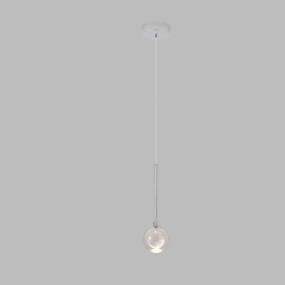 Minimalist Clear Crystal Globe Metal Pendant Light