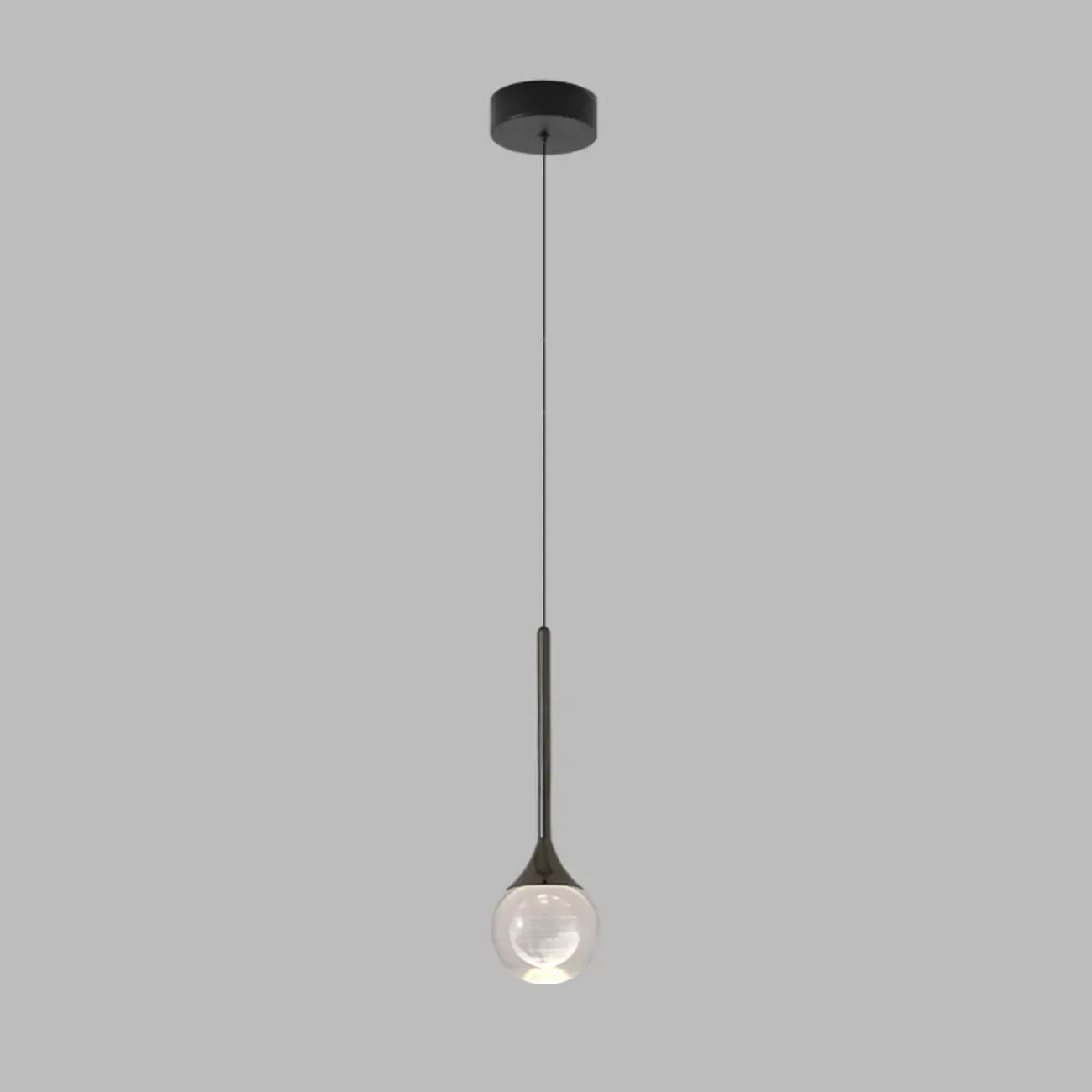 Minimalist Clear Crystal Globe Metal Pendant Light