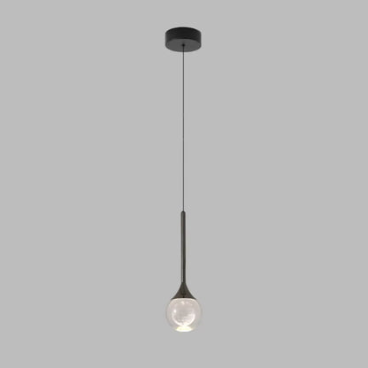 Minimalist Clear Crystal Globe Metal Pendant Light