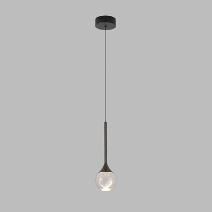 Minimalist Clear Crystal Globe Metal Pendant Light