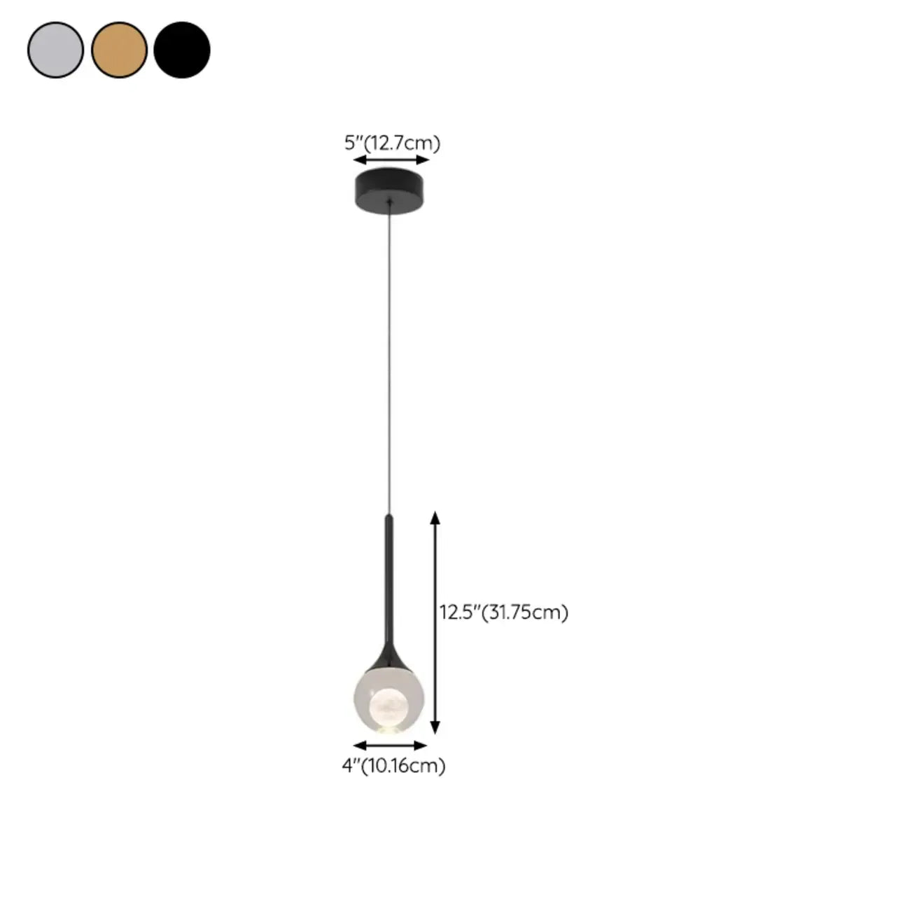 Minimalist Clear Crystal Globe Metal Pendant Light