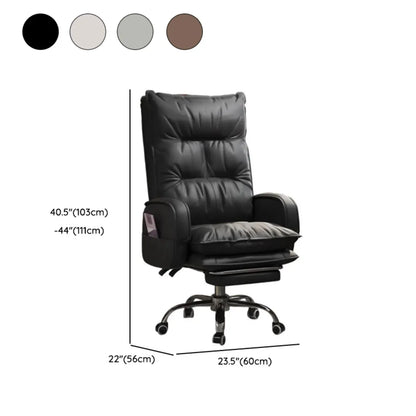 Adjustable Leather Coffee Lumbar Support Swivel Office Chair