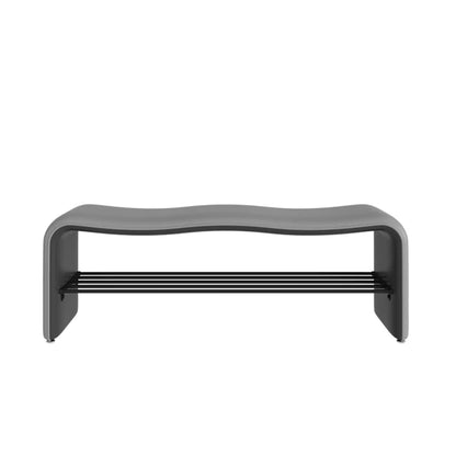 2-Seat Upholstered Metal Solid Color Storage Entryway Bench
