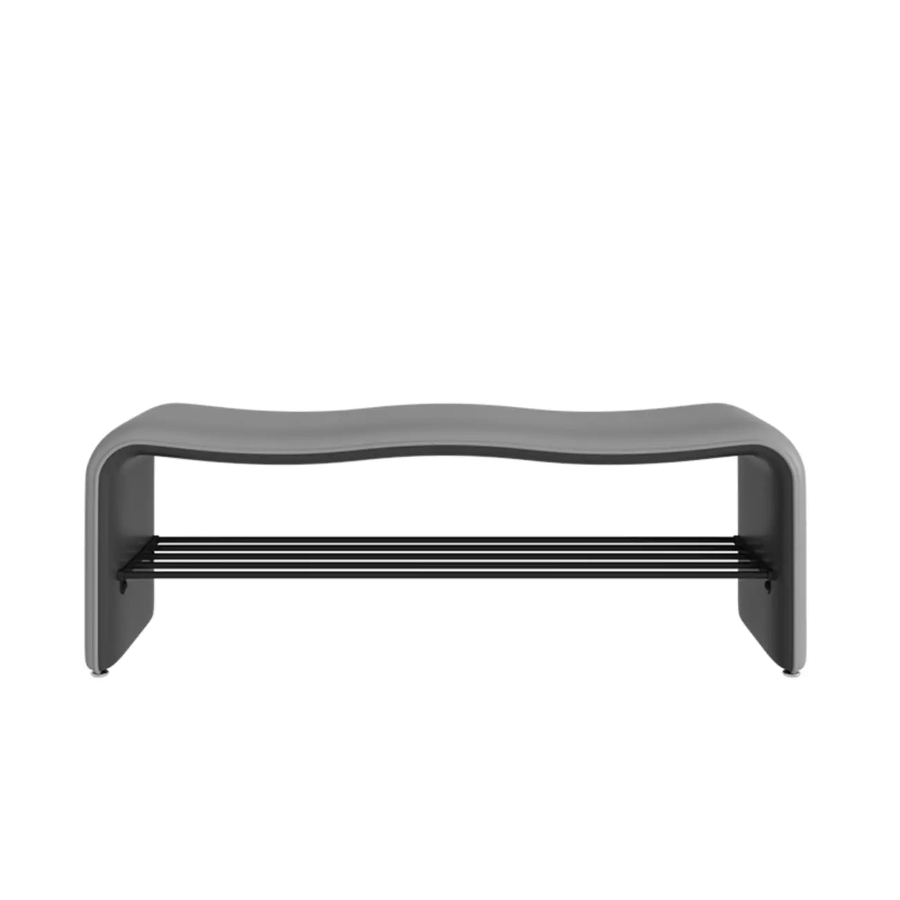 2-Seat Upholstered Metal Solid Color Storage Entryway Bench