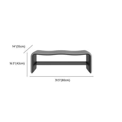 2-Seat Upholstered Metal Solid Color Storage Entryway Bench