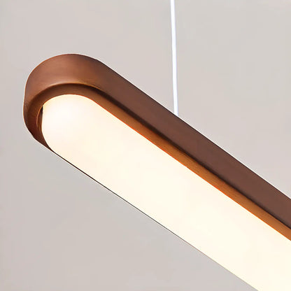 Modern Brown Linear Island Pendant Light with Thread Mount