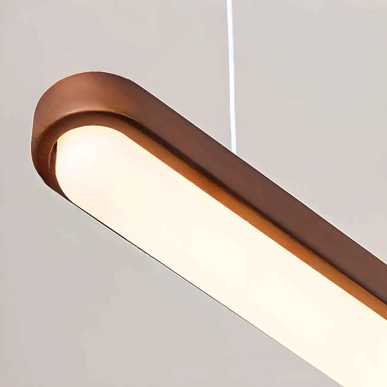 Modern Brown Linear Island Pendant Light with Thread Mount