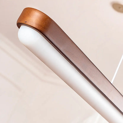 Modern Brown Linear Island Pendant Light with Thread Mount