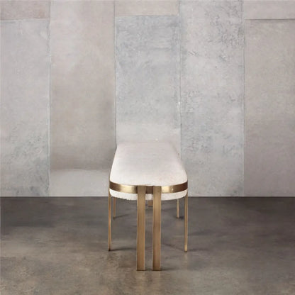 Comfort Beige Oval Metal Upholstered Entryway Bench